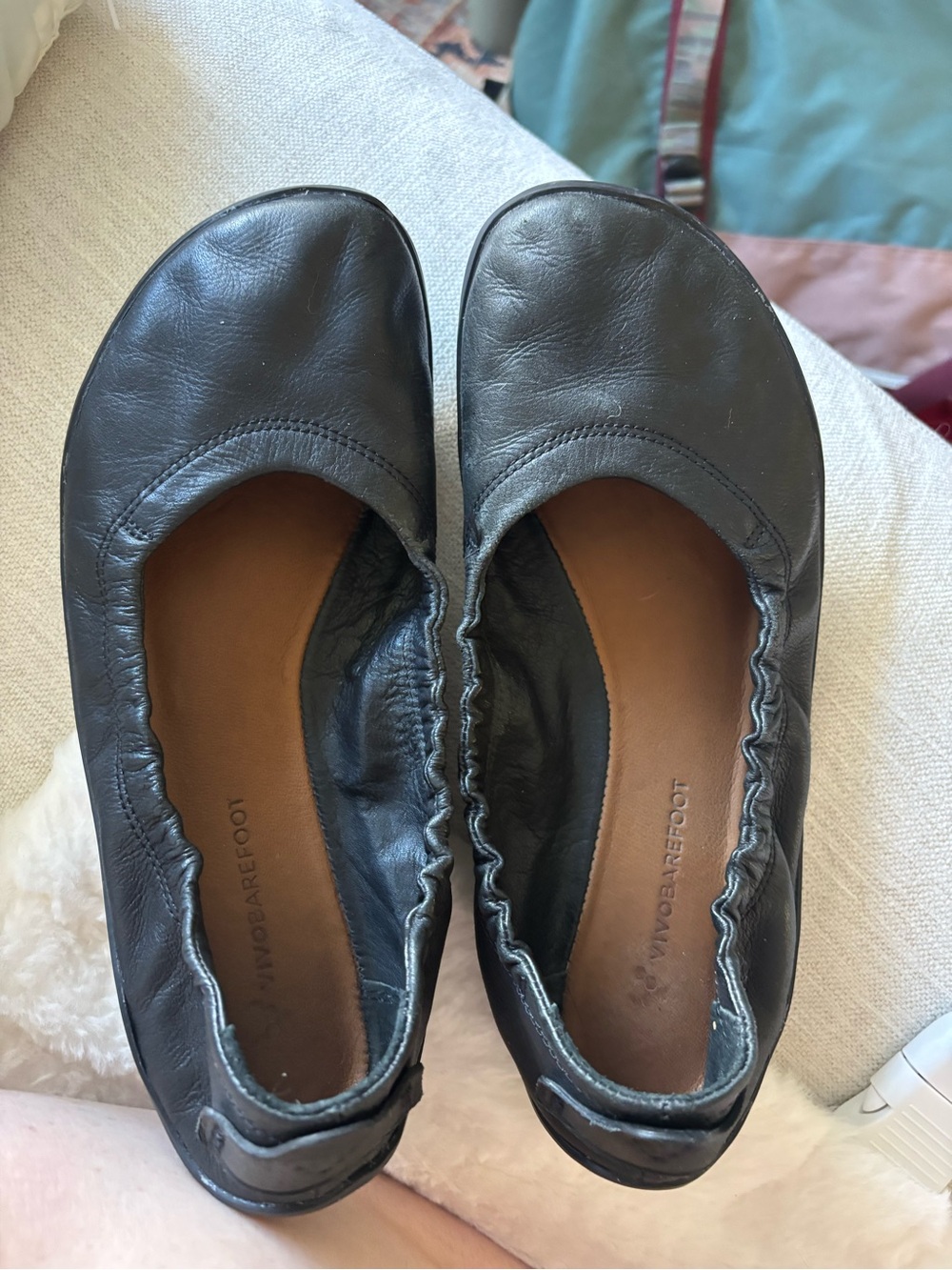 Leather barefoot ballerinas